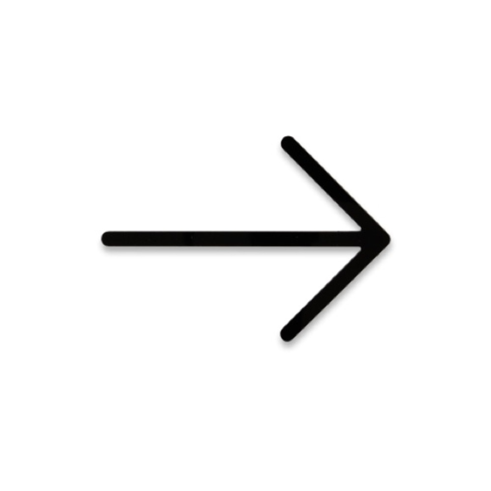 Small Acrylic Arrow Sign – Black